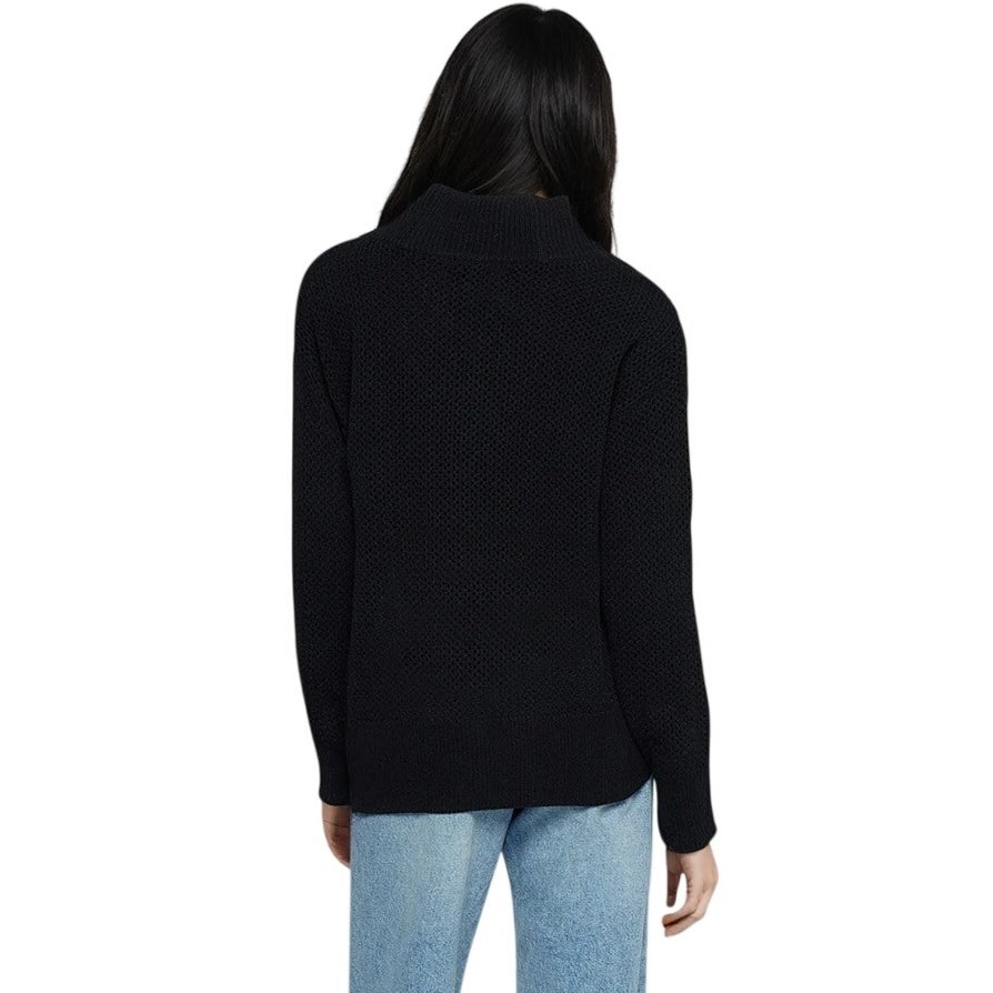 Three Dots Women's Priscilla Knit Zip Jacket in Black Beauty