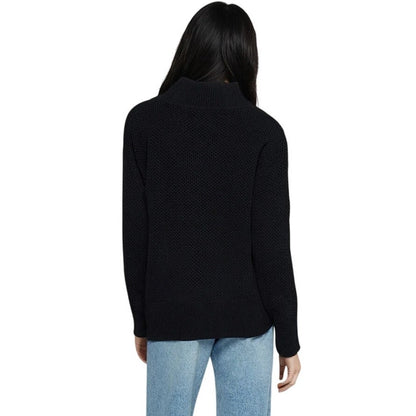 Three Dots Women's Priscilla Knit Zip Jacket in Black Beauty