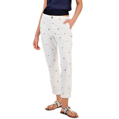 Tommy Hilfiger Women's Hampton Heart Flag Chino Pants in White