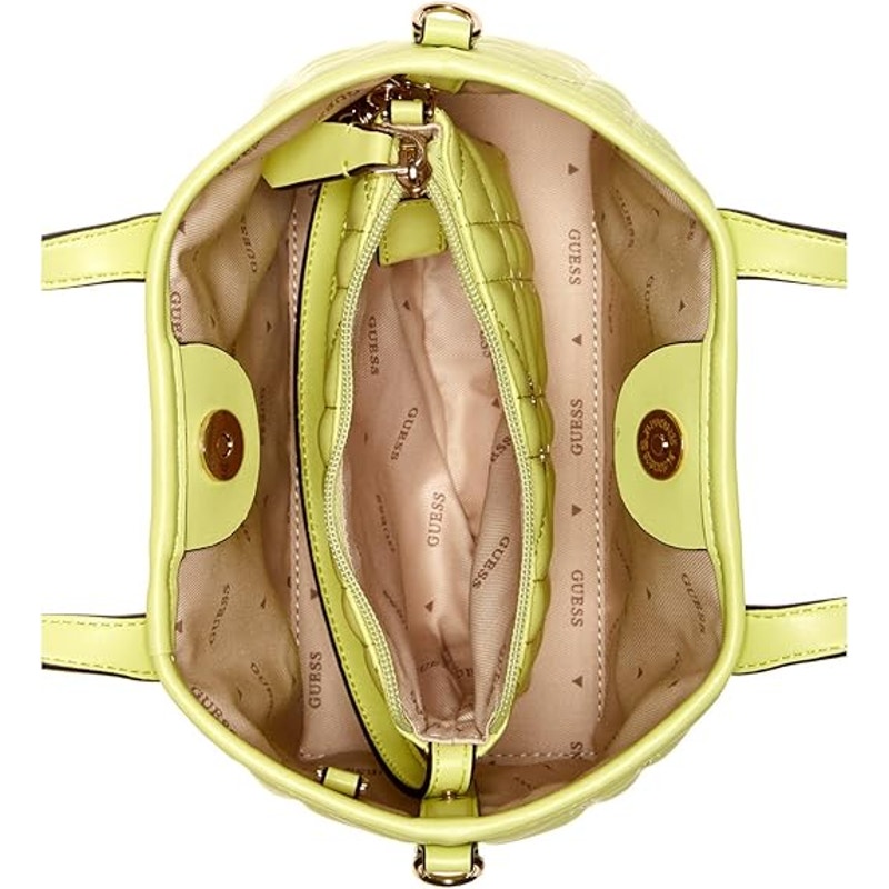 Guess Women's Metallic "Latona" Mini Tote Bag in Chartreuse Green