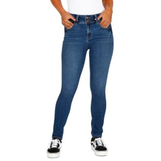 Rewash Juniors Mid-Rise Booty-Shaping Skinny Jeans in Indigo Vintage Wash