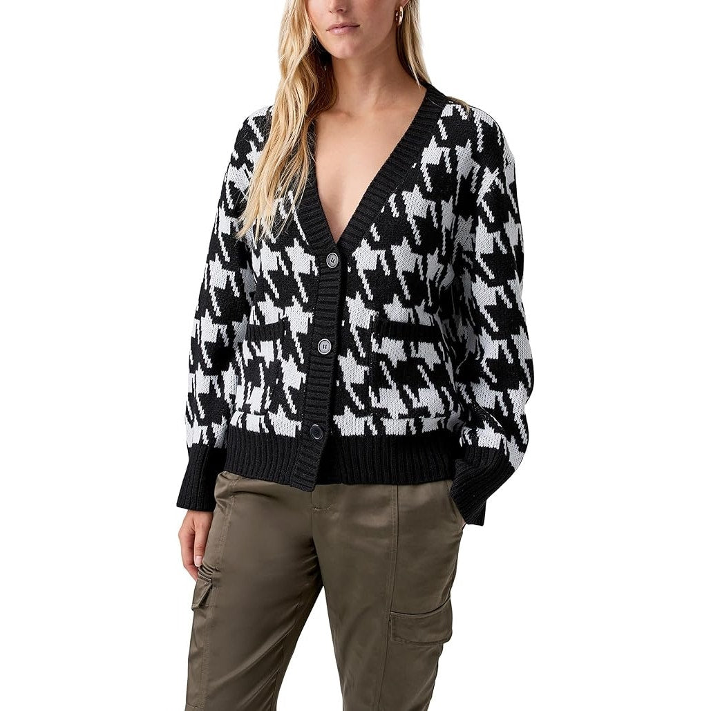 Sanctuary Womens Warms My Heart Button In Pulse Houndstooth