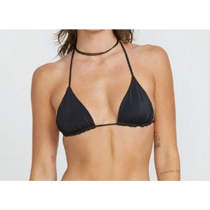 VOLCOM Women's Simply Seamless Skimpy Triangle Bikini Top in Black
