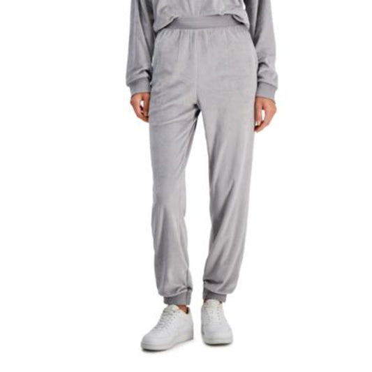 Grayson Threads, The Label Juniors High-Rise Velour Joggers Gray