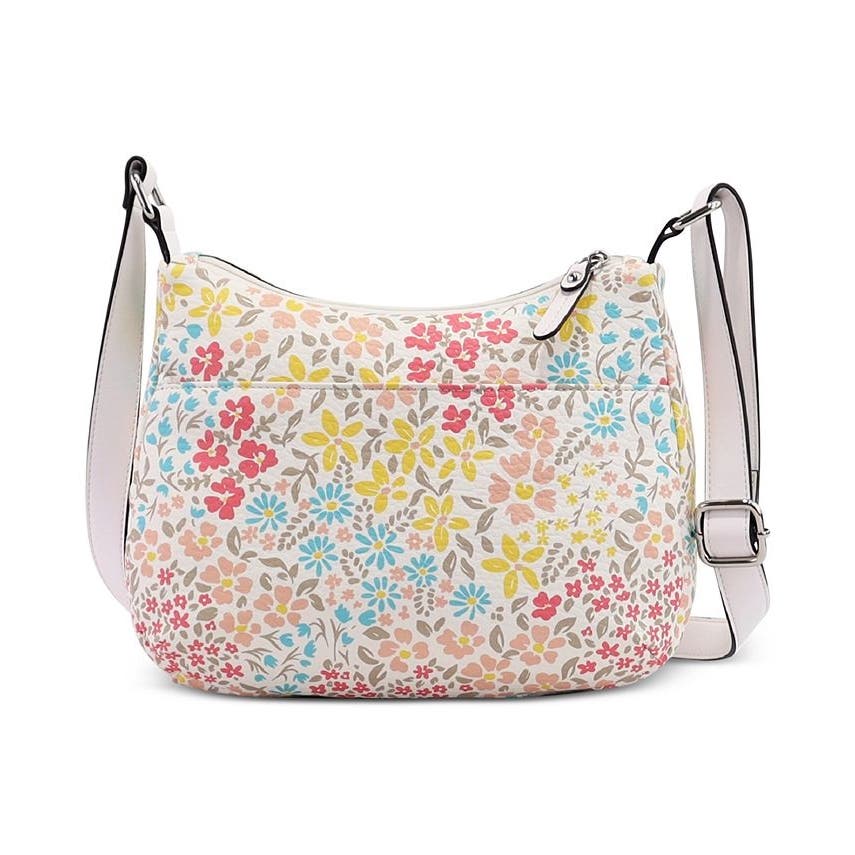 GIANI BERNINI Ditsy Floral Small Zip-Top Hobo Bag In White Multi