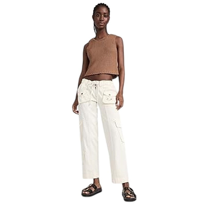 Free People Women's Tahiti Cargo Pants in Ivory Tofu