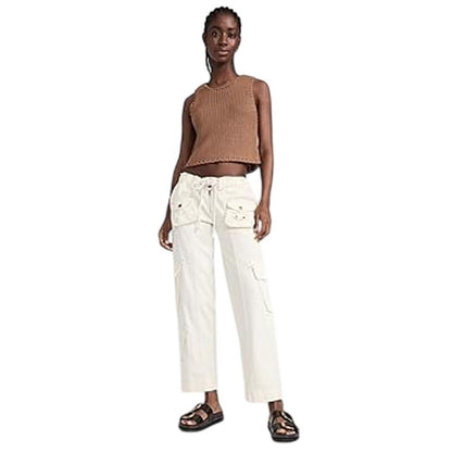 Free People Women's Tahiti Cargo Pants in Ivory Tofu