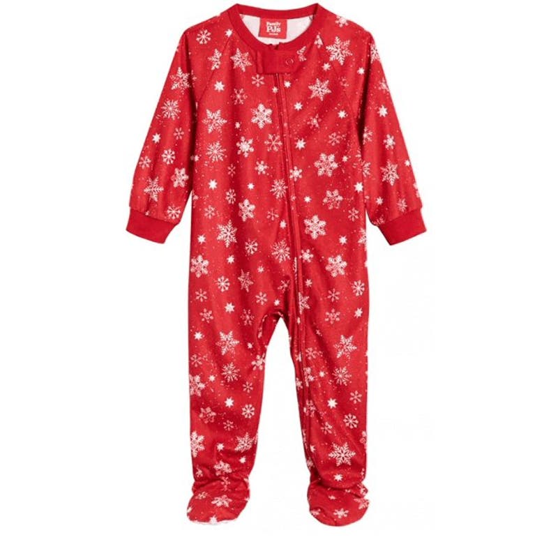 Family Pajamas Matching Baby Merry Snowflake Footie One-Piece