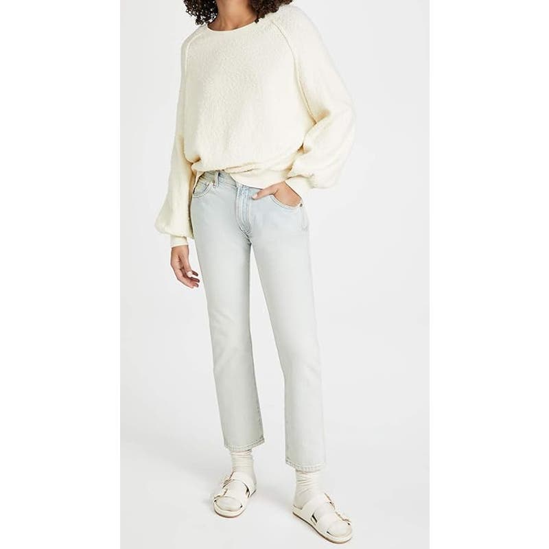 Free People Found My Friend Textured Sweater Cream