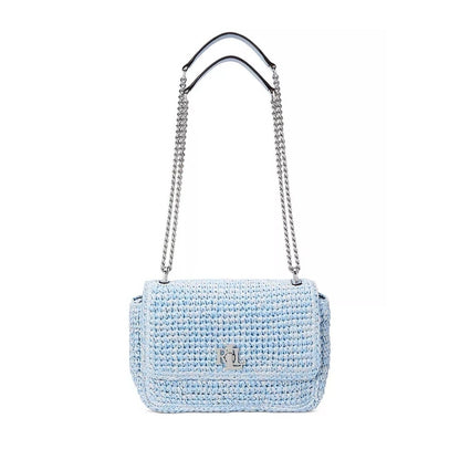 Lauren Ralph Lauren Mélange Woven Straw Medium Sophee Bag In Cornflower