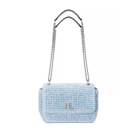 Lauren Ralph Lauren Mélange Woven Straw Medium Sophee Bag In Cornflower