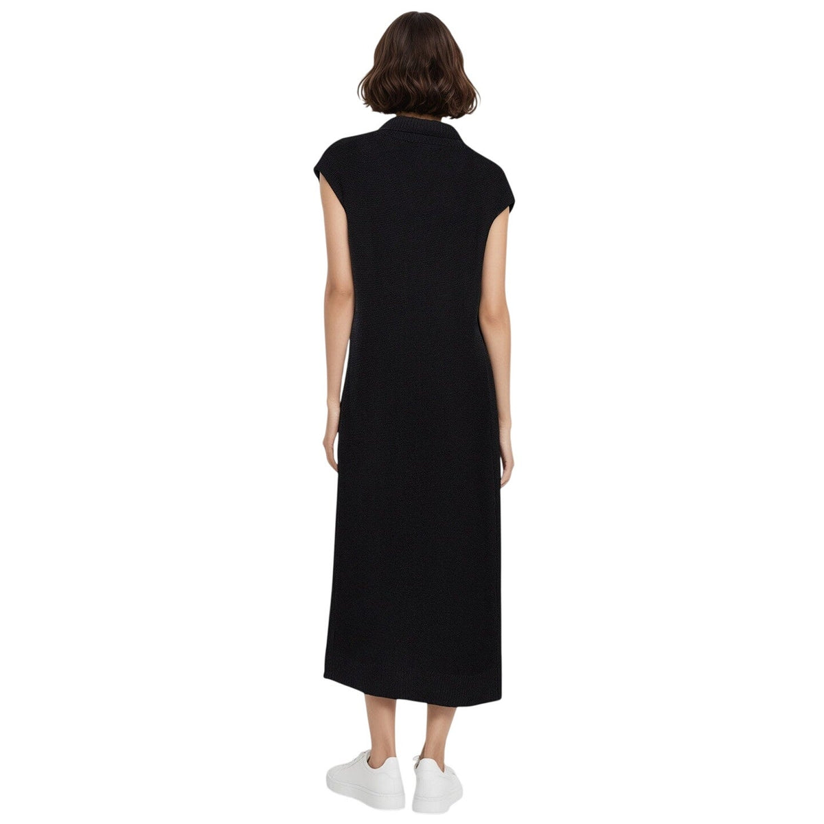 Three Dots Women's Mackenzie Duster Knit Sweater Dress in Black