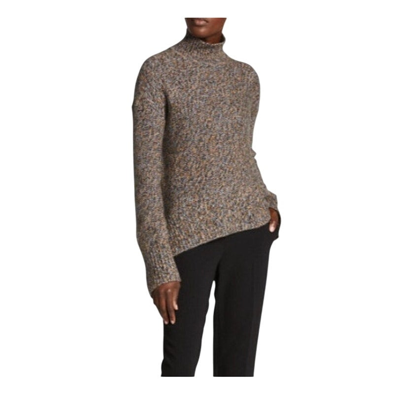 THEORY Karenia Cashmere Turtleneck Sweater Soft Denim Multi, PS