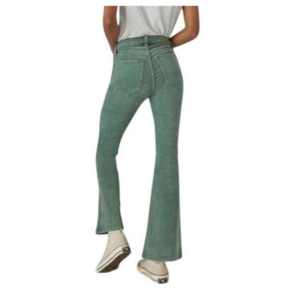 Lucky Brand Ladies High Rise "Stevie" Flare Jeans in Sage Green Corduroy