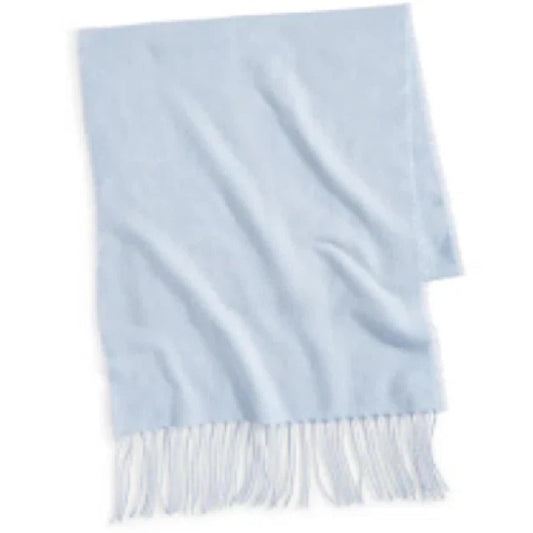 Style & Co Fringe Detail Solid Soft Wrap Scarf in Light Blue