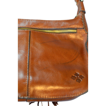 Patricia Nash "Camila" Leather Crossbody in Cognac Brown