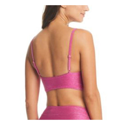 Bar III Women's Cowl-Neck Shimmer Bikini Top In Jazzed Pink