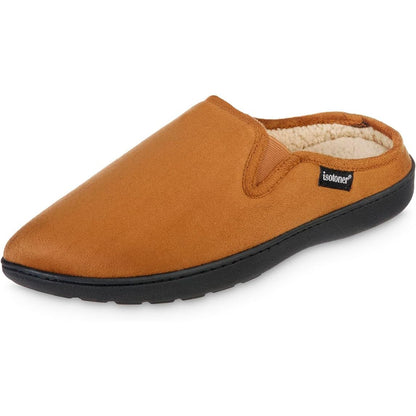 ISOTONER Men's Solid Hoodback Slippers Cognac