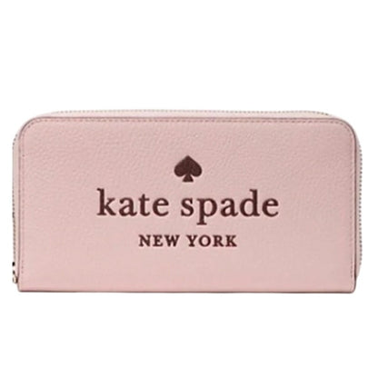 Kate Spade Ladies Rose Smoke Pink Large Embossed Leather Continental Wallet