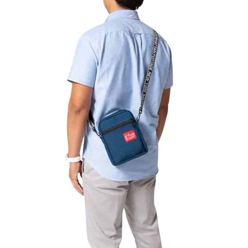 Manhattan Portage Signature "Emblem City Lights" Crossbody Bag in Navy Blue