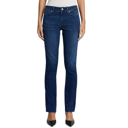 7 For All Mankind Women's "Kimmie" Fitted Straight-Leg Jeans in Hazel Blue Wash