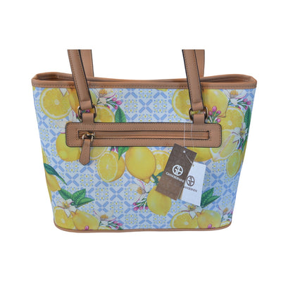 Giani Bernini Women's Lemon Print Saffiano Tote in Yellow Lemon Print