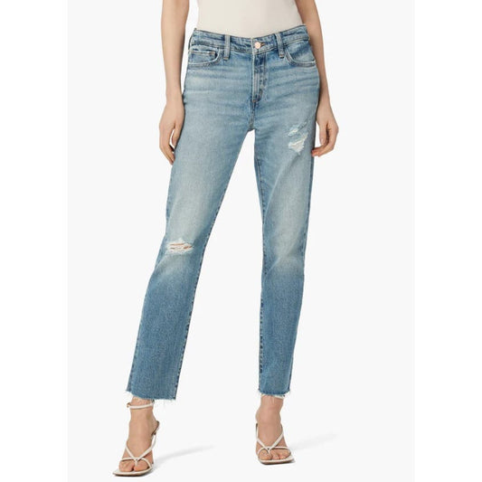 Joe’s Jeans Women’s Distressed Blue The Lara Straight-Leg Cigarette Ankle Jeans