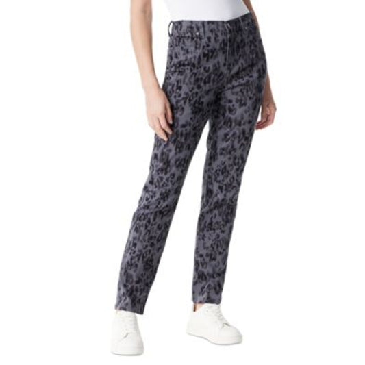 Gloria Vanderbilt Women's "Amanda" Animal Print Jeans in Textured Grey Wash