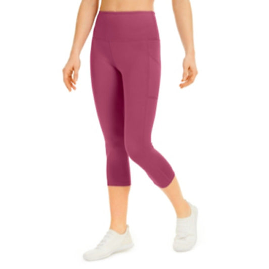 Ideology Purple Cropped Leggings, High Waisted w/ Pockets