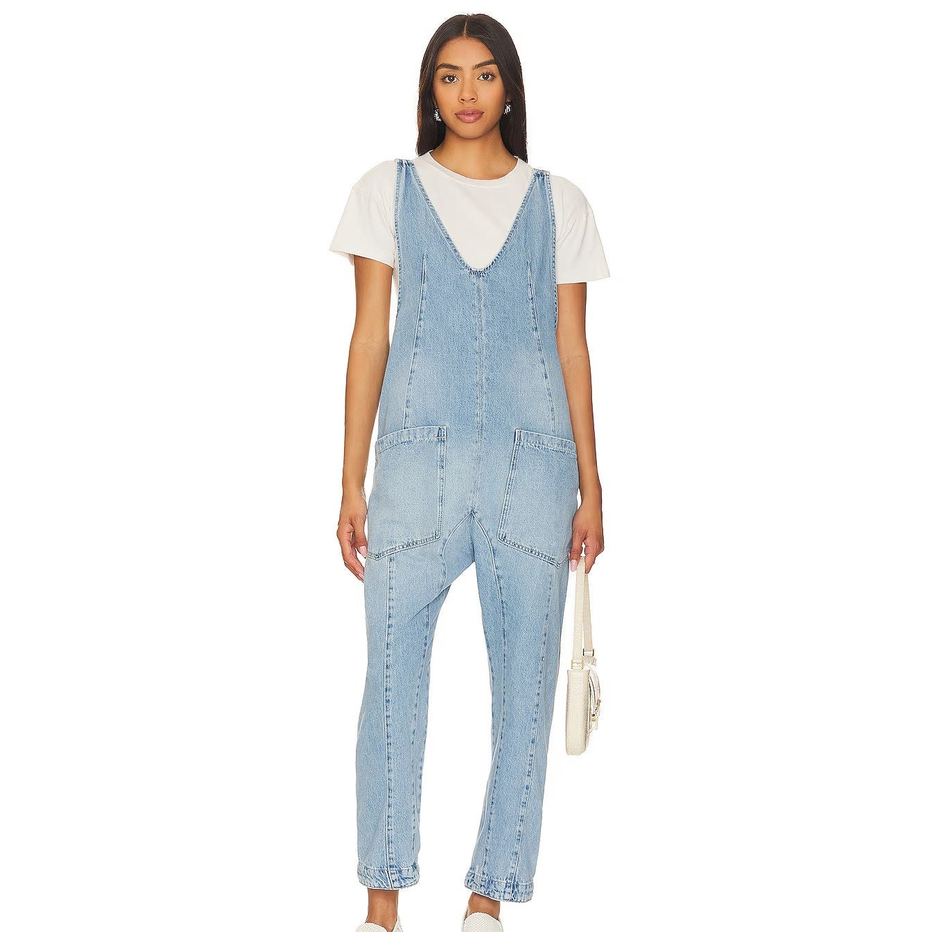 Free People We The Free High Roller Jumpsuit in Kansas Light Blue