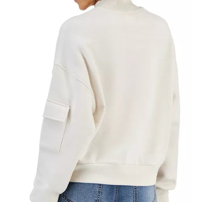 Grayson Threads: The Label Juniors Self Love Club Mock Neck Sweatshirt in Beige