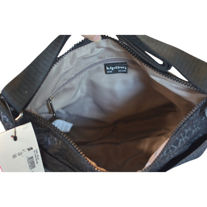 Kipling "Izellah" Medium Across Body Shoulder Bag in Signature Emblem Black