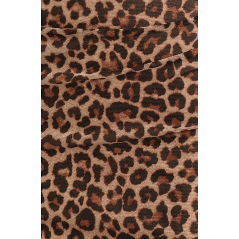 Anne Klein Women's Long-Sleeve Shirred Midi Dress in Black Multi Animal Print