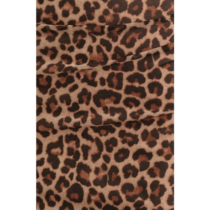 Anne Klein Women's Long-Sleeve Shirred Midi Dress in Black Multi Animal Print