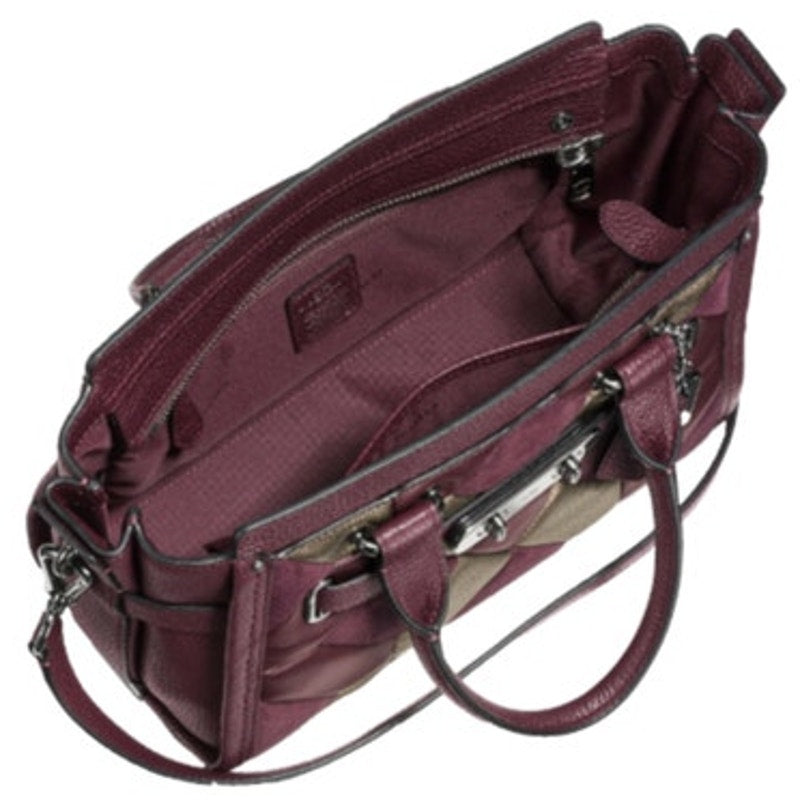 COACH SWAGGER 21 Canyon Quilt Carryall 55511 Oxblood Leather NWT $450