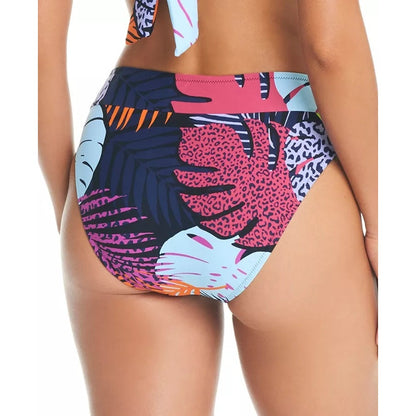 Bar III Women's Palm Prowl High Leg Bikini Bottoms In Multicolor