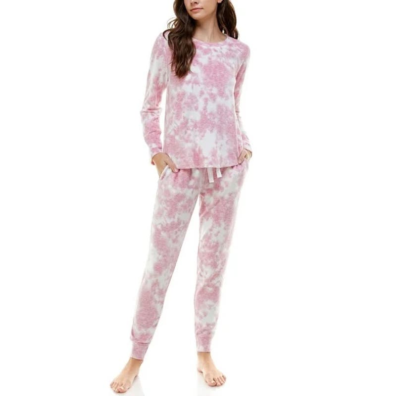 Roudelain Women's Fleece Top & Jogger Pants In Lorelei Pink, Size Medium