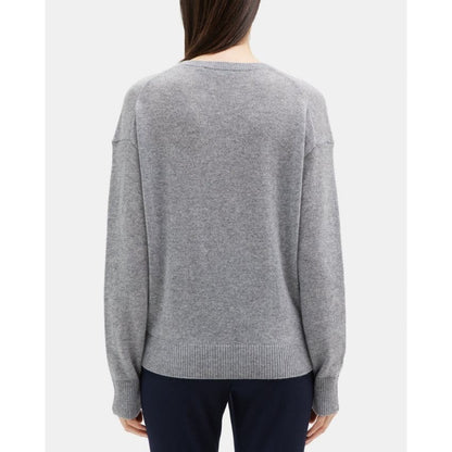 Theory Ladies V-Neck Sweater in Cashmere Husky Gray