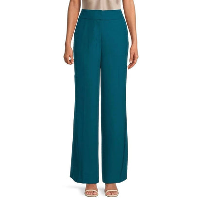 Calvin Klein Women's High-Rise Wide-Leg Pant in Cypress Blue