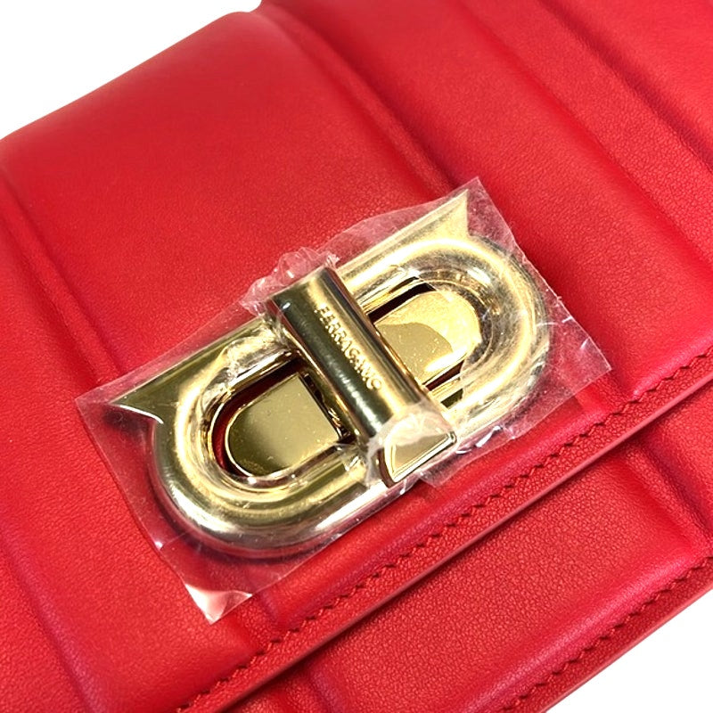 Ferragamo Women's New Gancini Crossbody Bag In Flame Red