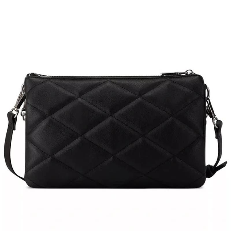 I.N.C. INTERNATIONAL CONCEPTS Frankiee Chain Quilted Small Crossbody In Black