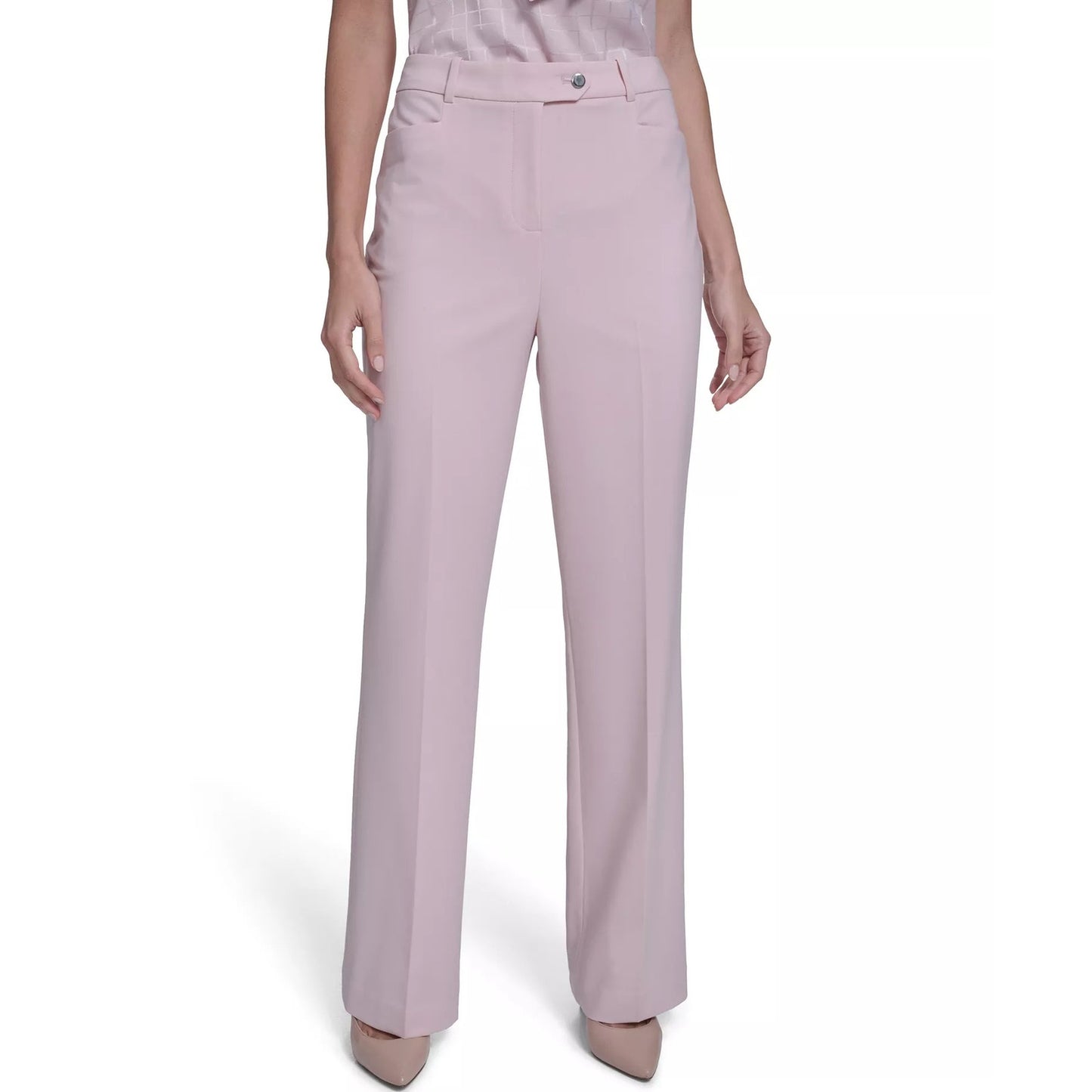 Calvin Klein Petite Modern Straight Leg Pants in Parfait Pink