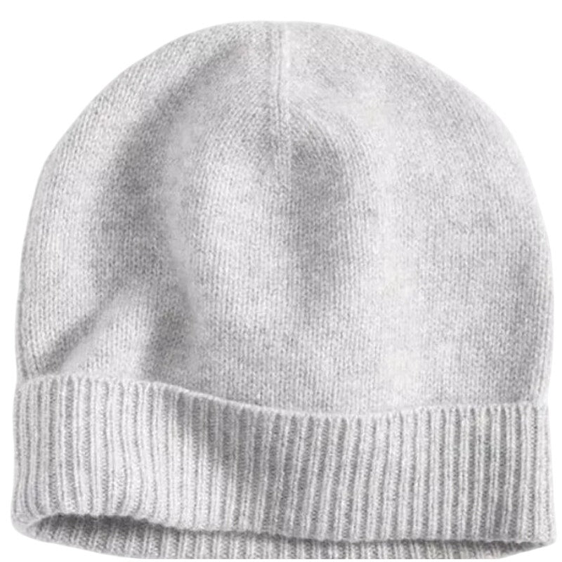 Charter Club 100% Cashmere Cuffed Beanie in Ice Gray Heather