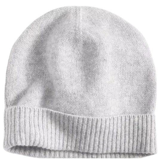 Charter Club 100% Cashmere Cuffed Beanie in Ice Gray Heather