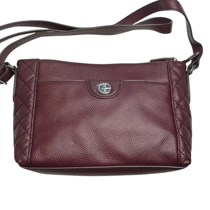 GIANI BERNINI, Quilted EW Leather Crossbody Wine