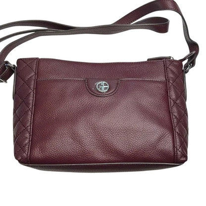 GIANI BERNINI, Quilted EW Leather Crossbody Wine