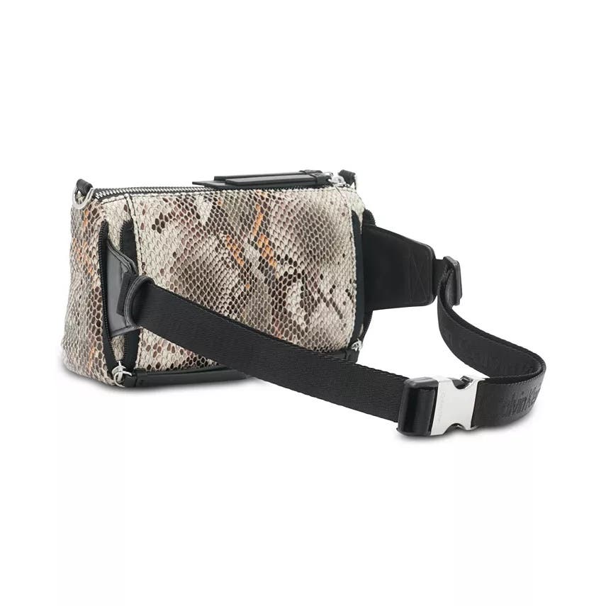 Calvin Klein "Jana" Novelty Convertible Crossbody & Belt Bag in Black & Ivory