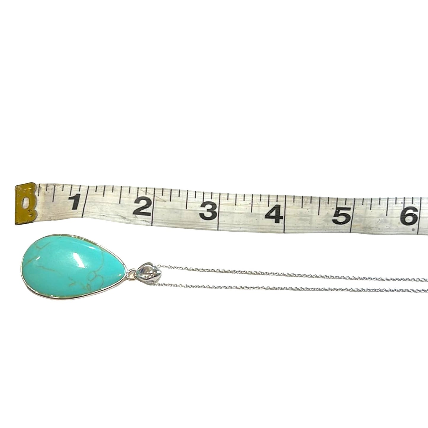 R. H. Macy Silver & Turquoise Teardrop Necklace, NWT!