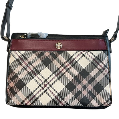 GIANI BERNINI Multi Plaid Convertible Crossbody In Deep Cherry Red Multi