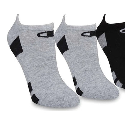 Champion Gray & Black Ankle Socks, 6 Pack, One Size Fits Most